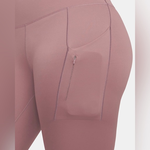 Women’s Nike Go Legging Firm Support High Rise 7/8 Length Size S Smokey Mauve - Picture 9 of 11